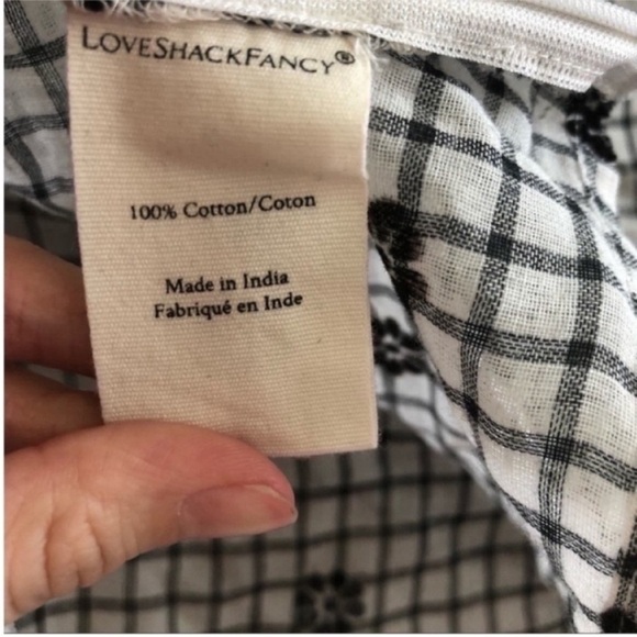 LoveShackFancy Blake Floral Ruffle Grid Top NWT - Picture 8 of 10